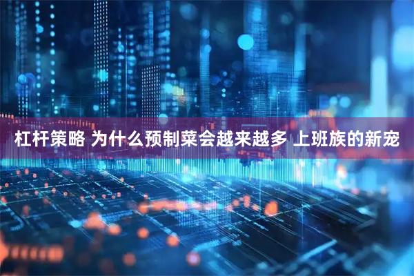 杠杆策略 为什么预制菜会越来越多 上班族的新宠