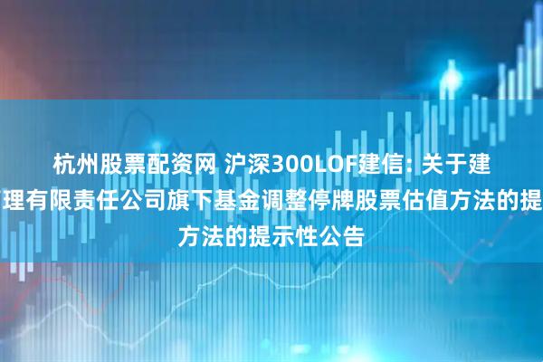 杭州股票配资网 沪深300LOF建信: 关于建信基金管理有限责任公司旗下基金调整停牌股票估值方法的提示性公告
